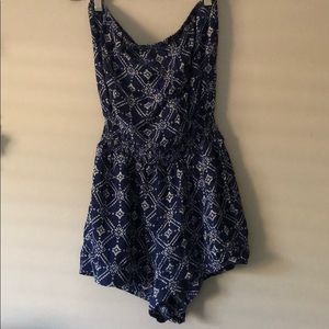 strapless romper with pockets